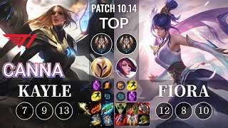 T1 Canna Kayle vs Fiora Top - KR Patch 10.14