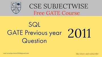 SQL 2011 Previous Year GATE Question