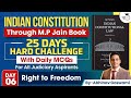 Indian Constitution through MP Jain | Day 06 | Right to Freedom | By Abhinav Goswami