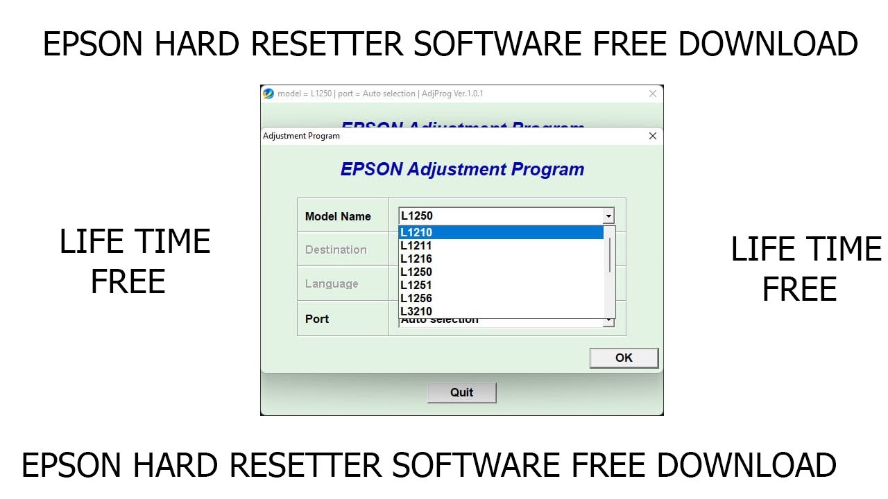 Epson l3060 adjustment program