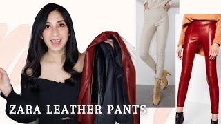 THE BEST AFFORDABLE FAUX LEATHER PANTS From ZARA Haul 2021 + Try - On -  YouTube