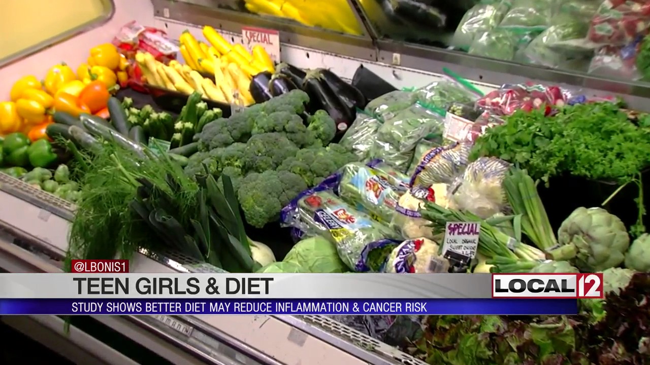 To reduce future risk of breast cancer, teen girls should eat more fruits, vegetables