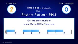 Practice Quarter Notes And Rests In 2/4 - Pattern P102 Time Lines