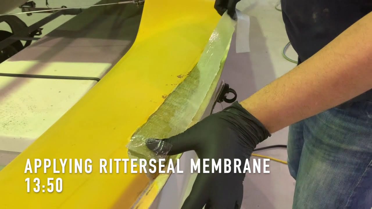 Uv Ritter 14ft Maricat Repair using Ritter Systems UV Membrane Technology - YouTube