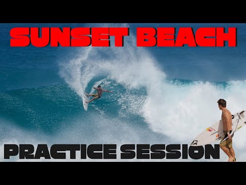 Pro Surfers Practice At Sunset Before Contest (4K Raw)