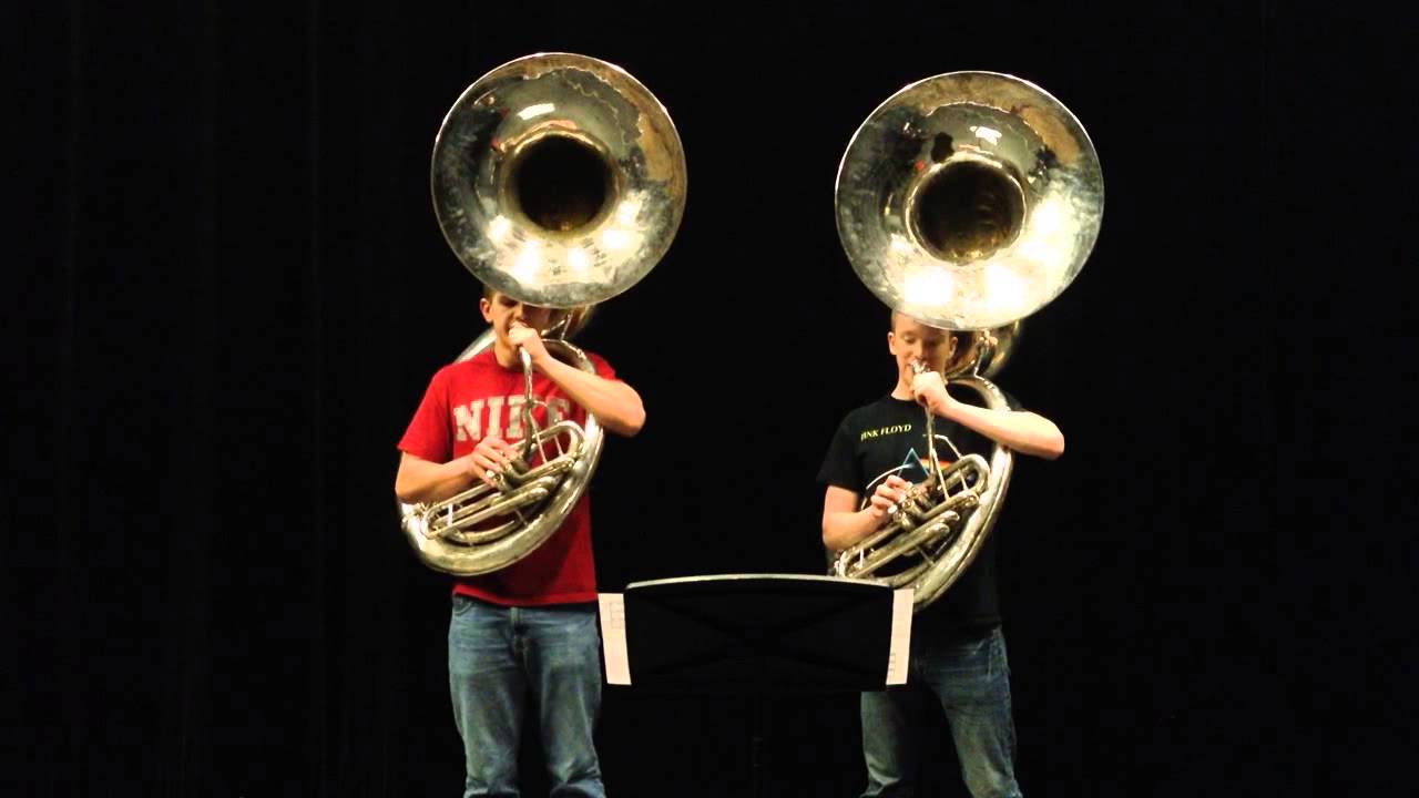 Sousaphone Duet for the Everett AquaSox National Anthem Audition YouTube