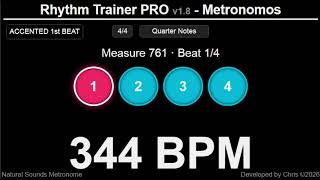 Metronome 344 BPM (Accented 1st Beat) Quarter Notes