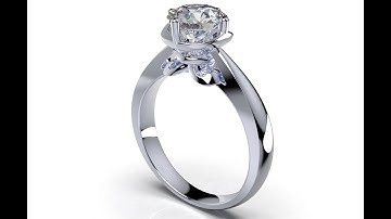 Engagement Solitaire Diamond Ring CAD Design-CC109 During Render Preview 3D Print Model