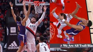 Devin Booker almost gave Jusuf Nurkic a concussion | Suns vs Blazers