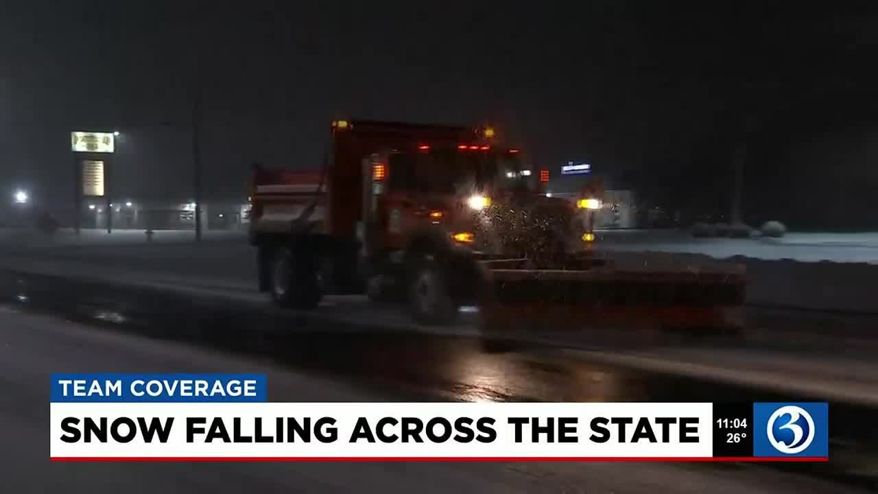 Snow falling across the state - YouTube