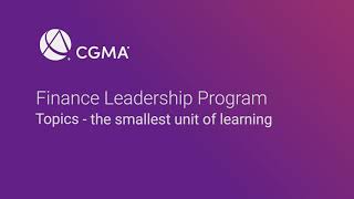 CGMA Finance Leadership Program: Getting Started