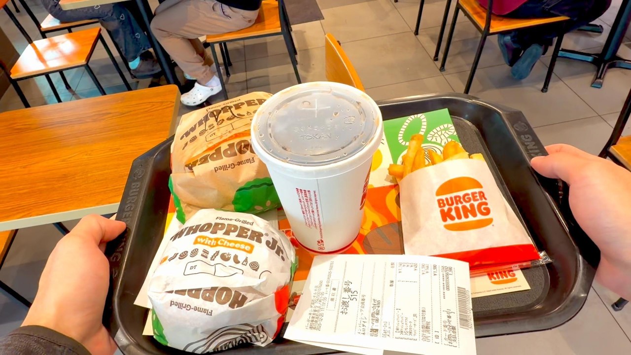 Japanese Salaryman Lunch at Burger King | Mushroom Whopper Set + Whopper Cheese Jr ($10.17/¥1,590)
