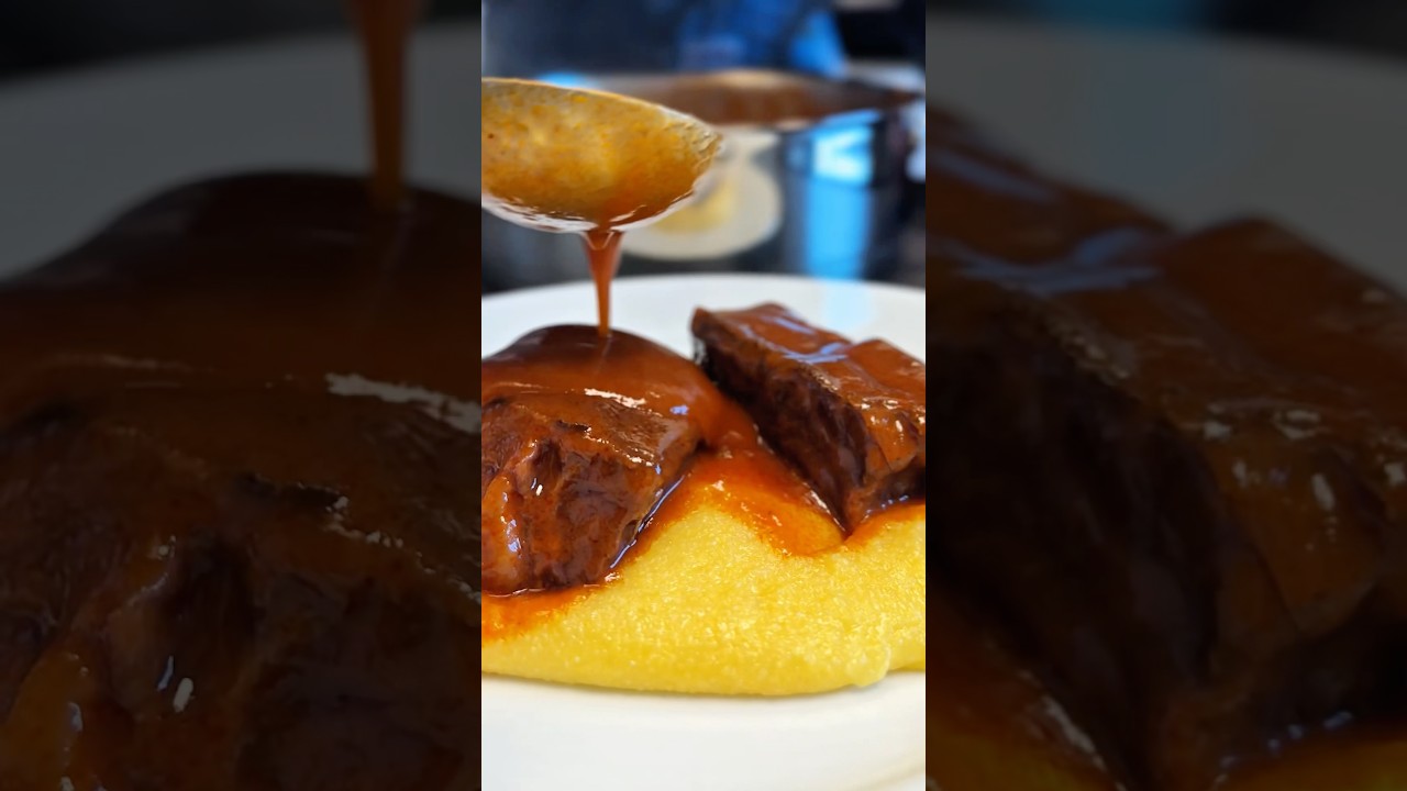 Super Soft Braised Beef with Polenta