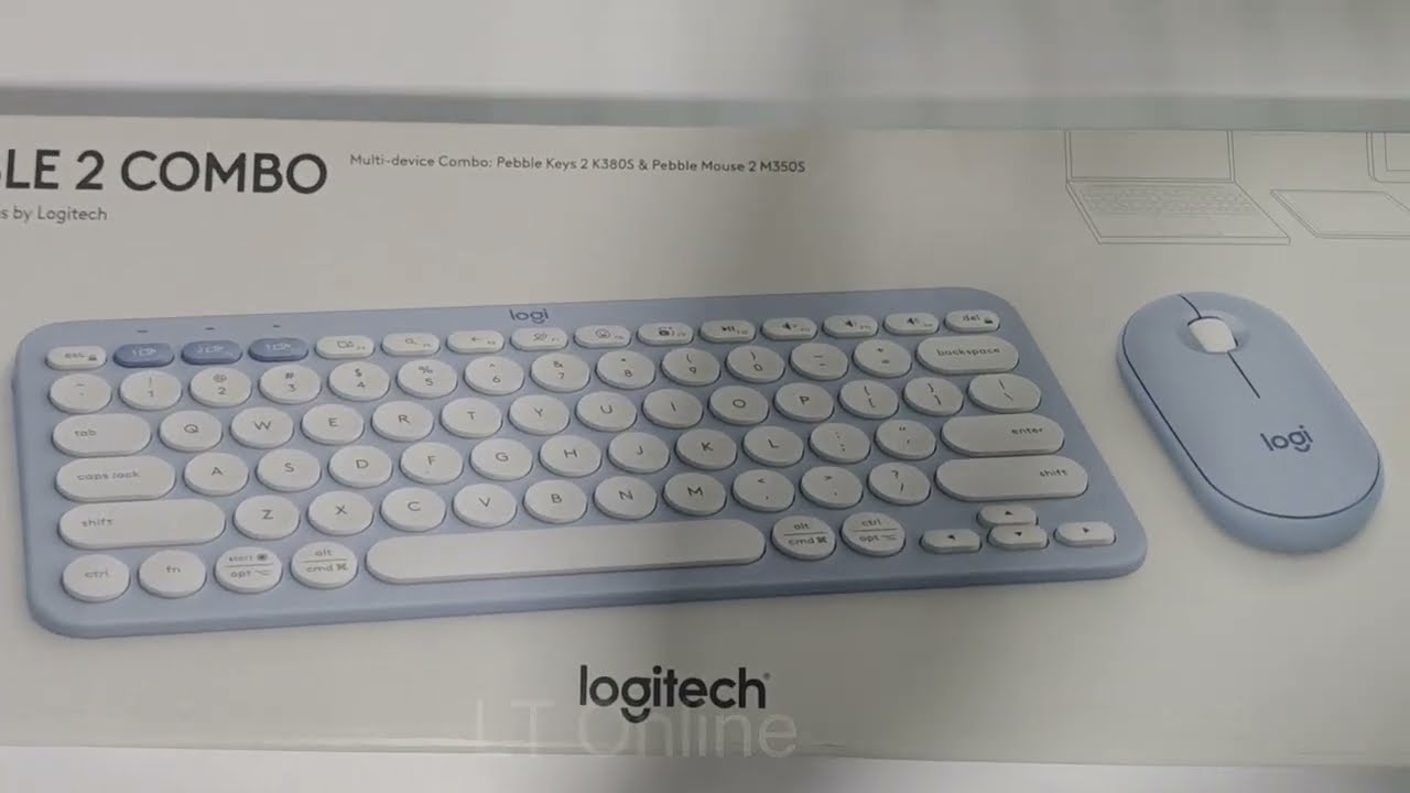 Logitech Pebble 2 Combo Keyboard Mouse, Tonal Blue 