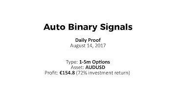 Auto Binary Signals (Main ABS) Video 3 Live Trading - August 14th 2017