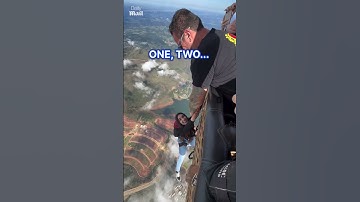 Thumbnail of Woman has second thoughts going sky diving for the first time