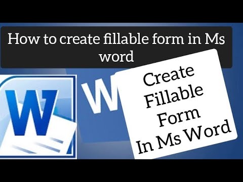 How to create fillable form in Ms word - YouTube