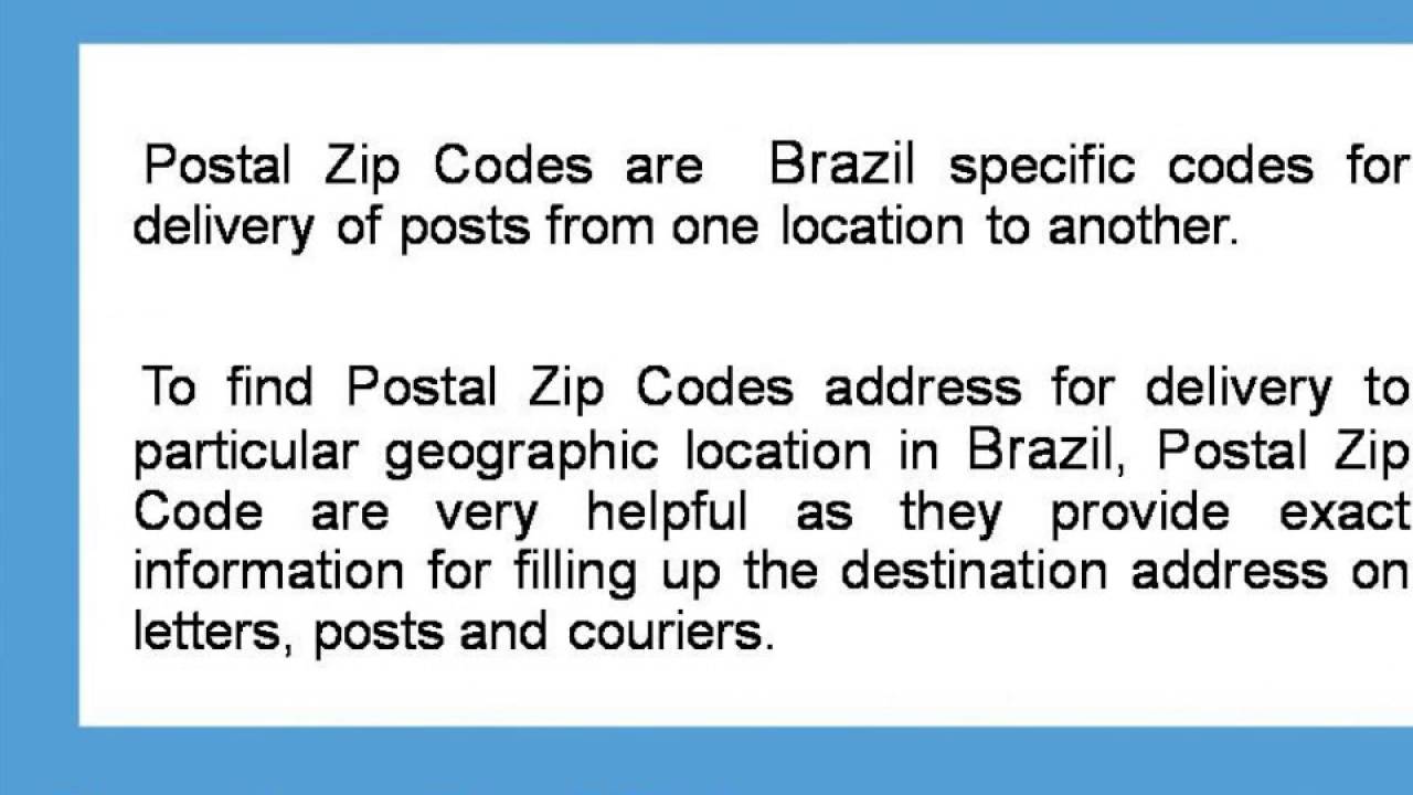 Brazil Postal Codes Lookup YouTube