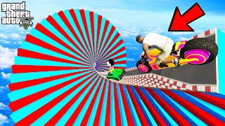 FRANKLIN TRIED IMPOSSIBLE MEGA-RAMP PARKOUR CHALLENGE IN GTA 5 | SHINCHAN and CHOP screenshot 5