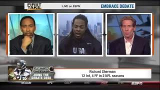 Richard Sherman against Skip Bayless on ESPN 1/2 [HD]