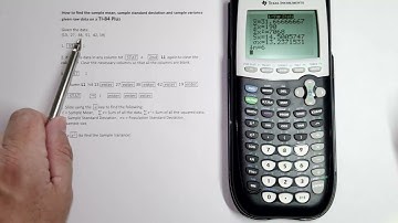 Sample Mean, Standard Deviation and Variance Given Raw Data on a TI-84 Plus