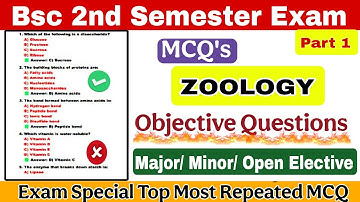 Bsc 2nd sem Zoology Objective Questions 2025 || Zoology Open Elective Questions