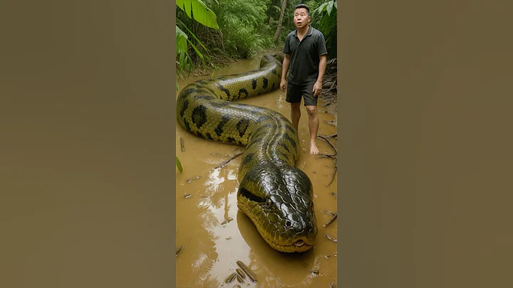 Huge Size Anaconda In Amazon Forest #trendingreels #anaconda