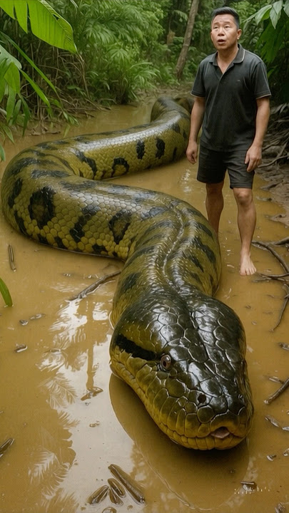 Huge Size Anaconda In Amazon Forest #trendingreels #anaconda