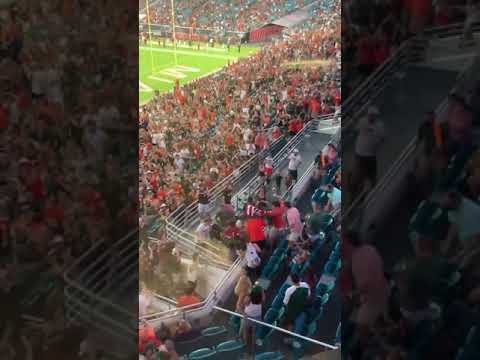 Amazing live-saving catch of cat at Miami Hurricanes game at Hard Rock Stadium against App State