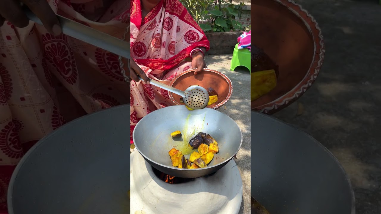 Delicious Egg & Brinjal Curry Recipe | Easy Bengali Recipe #cooking #recipe #villagelife #shorts