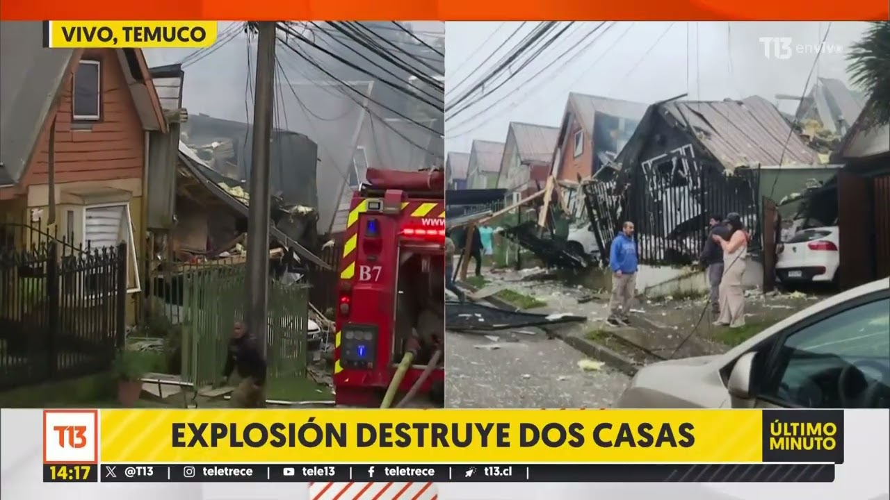 Explosión destruye dos casas en Temuco: ordenan evacuación en el sector