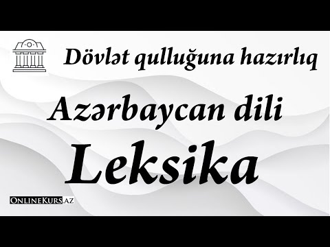 Leksika. Azərbaycan dili