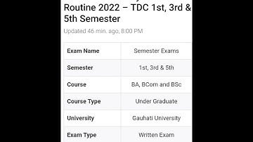 GUWAHATI UNIVERSITY ROUTINE 1ST SEMESTER 3ND SEM,5TH SEM 2022@governmentjob2470