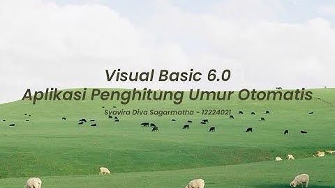 (Visual Basic 6.0) Tutorial Membuat Aplikasi Penghitung Umur Otomatis