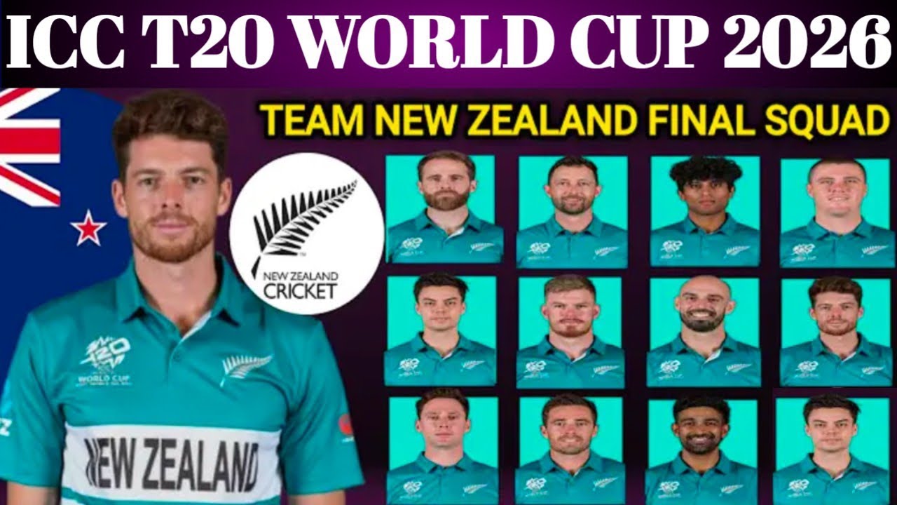 ICC T20 World Cup 2026 New Zealand Squad 🇳🇿 | NZ Team for T20 WC 2026 | New Zealand Squad