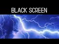 The sound of heavy rain (storm) with thunder and lightning. [Black screen] for sleep & relaxation