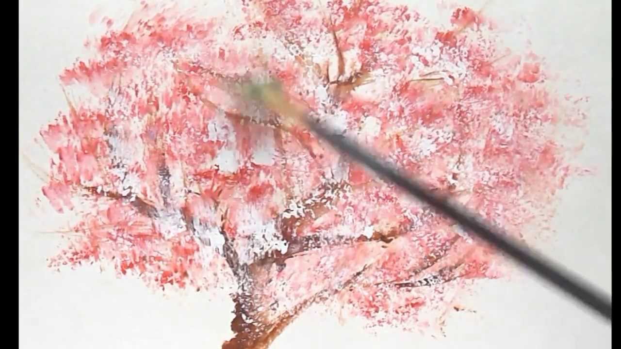 超初心者のための桜の木の描き方 インターネット絵画教室ぴかちょ Youtube