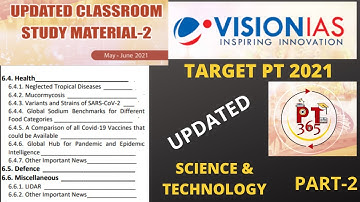 VISION IAS PT 365 UPDATED PART-2 MAY-JUNE 2021 SCIENCE & TECHNOLOGY MODULE-2:UPSC PRELIMS EXAM #UPSC