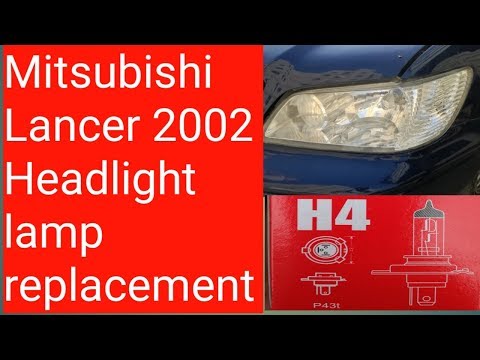 Mitsubishi Lancer 2002 Headlight lamp replacement | lancer servicing