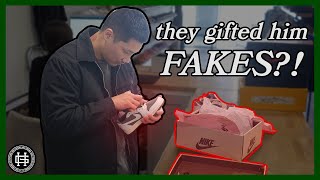 He got gifted FAKE $1000 sneakers?!