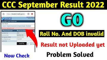 CCC September Result 2022 | CCC September Result Problem | CCC September Result Kaise dekhe |