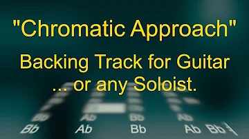 Chromatic Approach, swinging jazz backing track for Guitar in Bb, 172bm, extended blues chords.