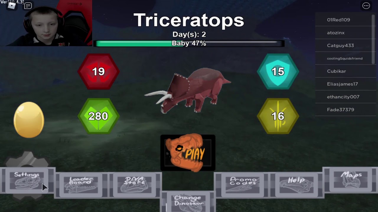 Roblox Dinosaur Simulator Game Play Triceratops Growing a Family of