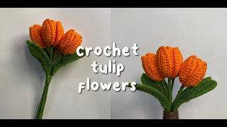 How to Crochet Easy Mini Tulips | Beginner Flower Bouquet Tutorial Telugu 
