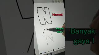 Cara membuat huruf Graffiti keren "N" versi normal vs banyak gaya
