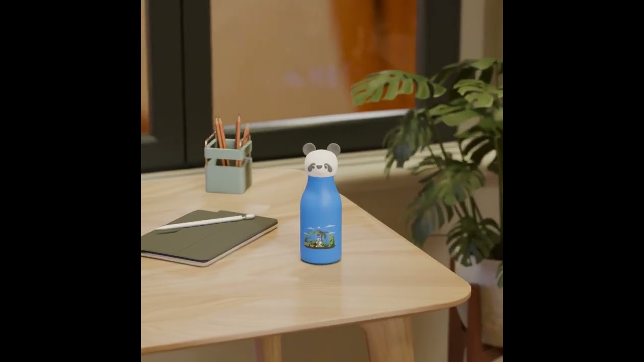 Replacement Cartoon Lid 304 SS Kids Child Thermos Flask Water Bottle With Eco-Friendly Silicone Cove