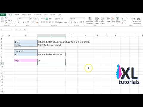 Right Function In Excel
