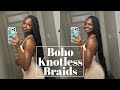 BOHO KNOTLESS BRAIDS TUTORIAL *CROCHET METHOD* | Water Wave BULK HUMAN HAIR ft. Ywigs