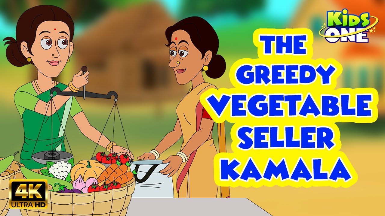 The Greedy Vegetable Seller Kamala Story | English Moral Stories for  Children | KidsOne - YouTube