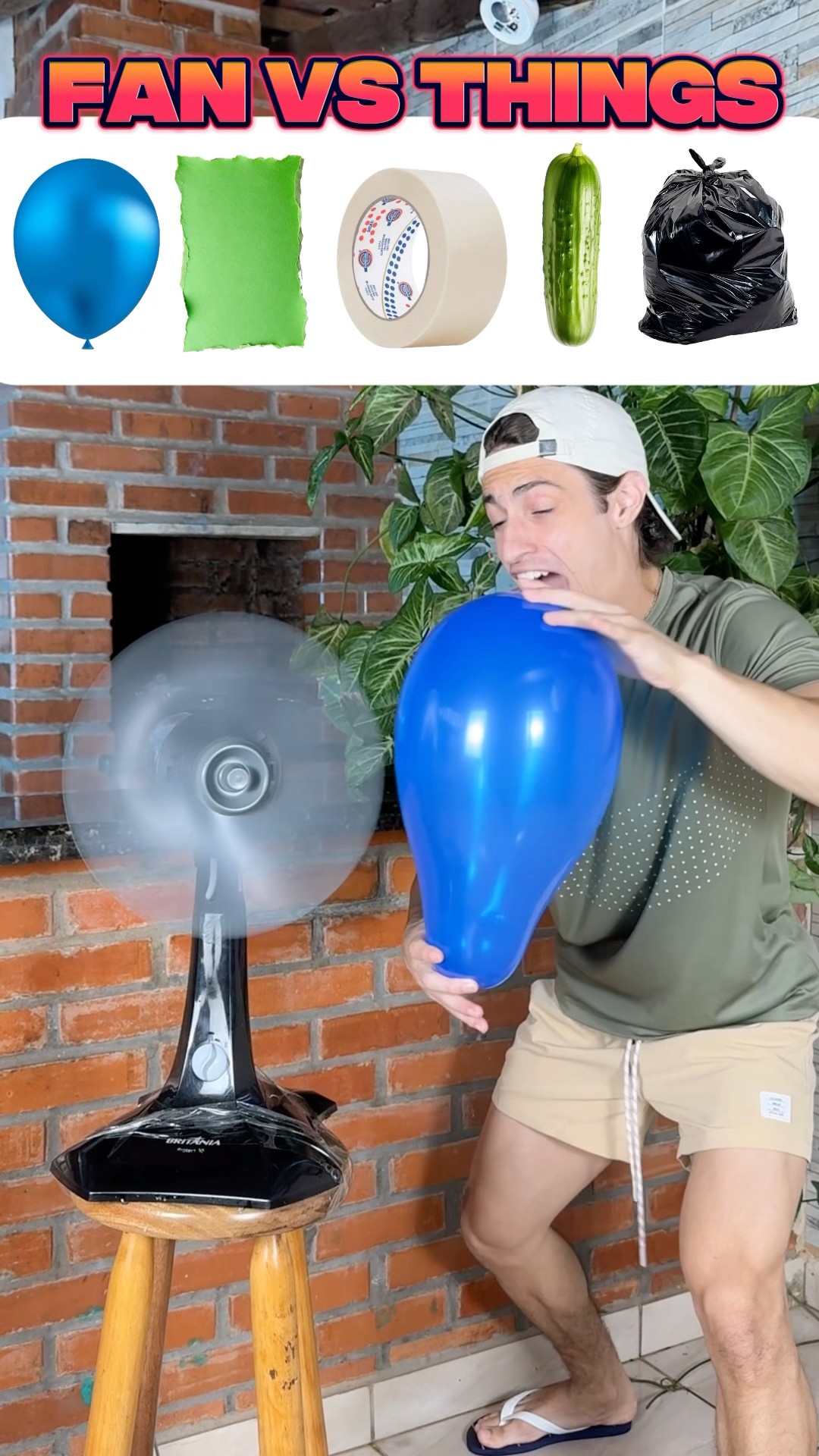 Quais coisas o ventilador vai cortar?!? #shorts #challenge